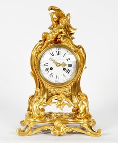 French Antony Bailly Figural Gilt Bronze Clock