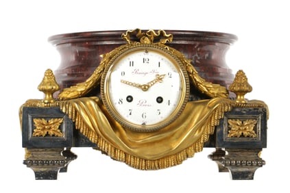 French Raingo Freres Margle Bronze Pedestal Clock