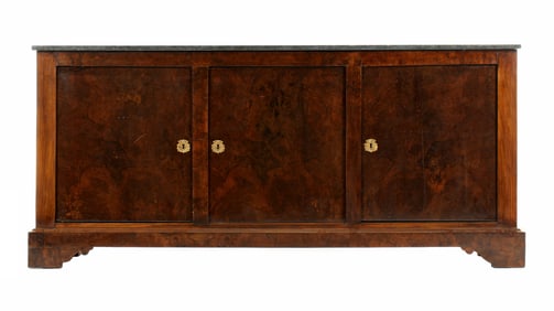 French Louis Philippe Walnut Marble Top Buffet