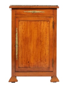 French Louis Philippe Marble Top Bedside Cabinet