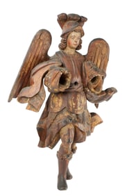 Large Spanish Colonial Carved Figure of St Michael