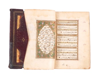 19th Century Quran Illuminated Manuscript Book
