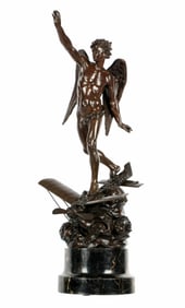 Emile Carlier The Bleriot Trophy Bronze Sculpture