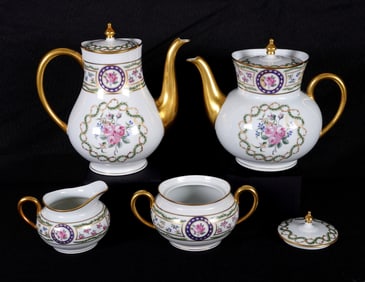 Haviland Limoge Four Piece Porcelain Tea Service