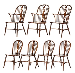 Seven 19th.20th Century English Glenisters Windsor Chairs