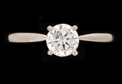 14k White Gold Diamond Solitaire Ring