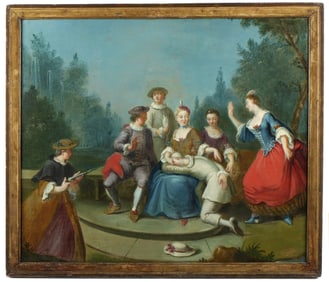 19th Century French School "The Shot" Painting
