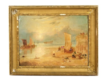 Manner of Turner Coastal Landscape with Figures