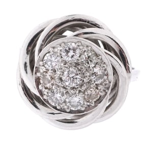 Platinum and Diamond Love Knot Ring