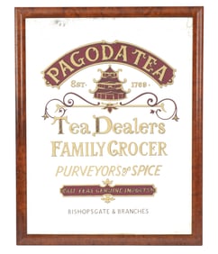 Pagoda Tea Reverse Painted Advertising Mirror