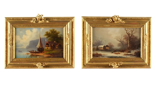 Two Celestine Brugner Landscape Paintings