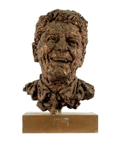 Robert Berks Plaster Bust of Ronald Reagan