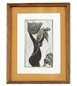 Manuel Diaz Rosario "Ofrenda" Woodblock Print