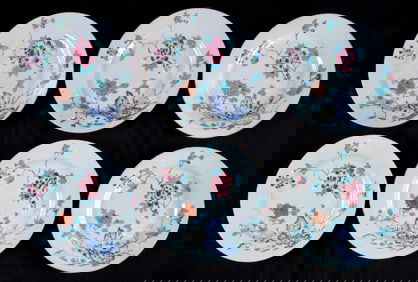 Six Chinese Famille Rose Porcelain Plates
