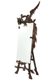 9' Tall Palatial manner of Viardot Dragon Cheval Mirror