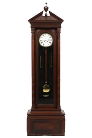 F. E. Scholle American Mahogany Tall Case Clock