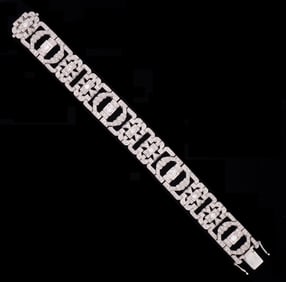 Art Deco 18k White Gold and Diamond Bracelet