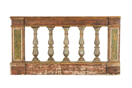 19th Century Italian Carved and Painted Balustrade