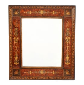 Ornate Italian Sorrento Marquetry Inlaid Mirror