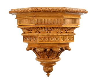 Italian Carved Wood Architectural Wall Bracket