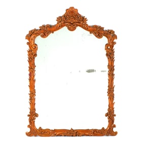 Continental Rococo Style Carved Overmantle Mirror
