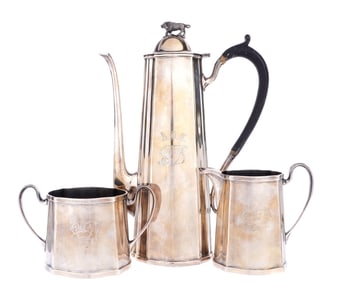 3 piece Harvard A. D. Club Sterling Coffee Service