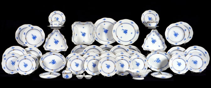 51 pc Herend Blue Chinese Bouquet China Set