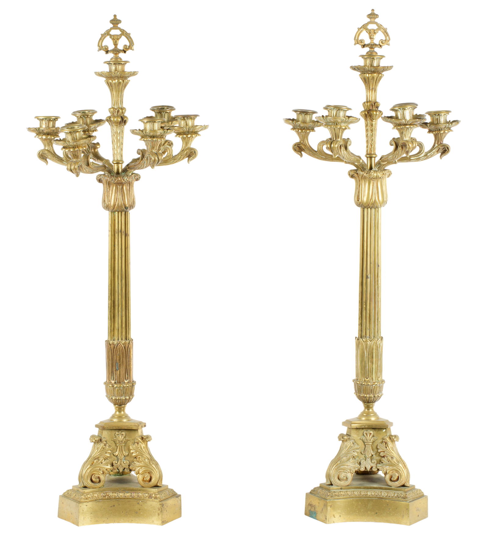 Pair Antique French Empire Bronze Candelabra (1 of 6)