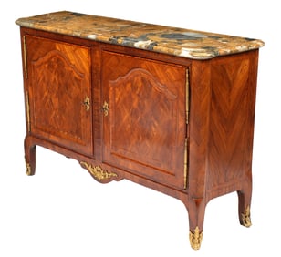 French Louis XV Marble Top Commode a Vantaux