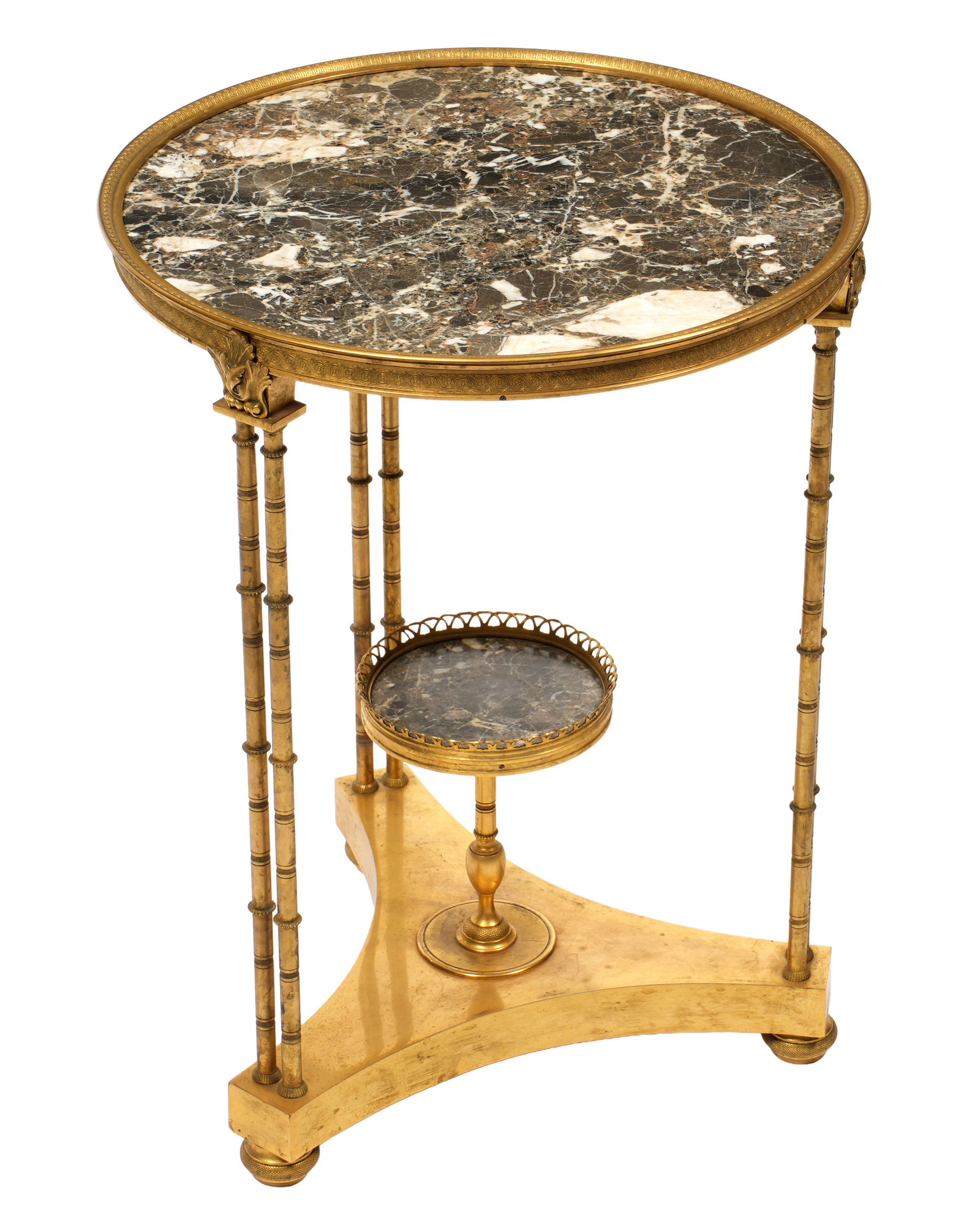 Two Tier French Marble and Bronze Gueridon Table (1 of 8)
