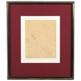 attr. Pablo Picasso Arlequin a Cheval Drawing