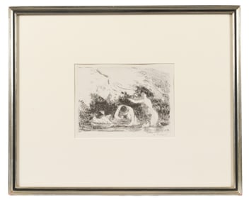 Camille Pissarro Bathers in the Shade Lithograph