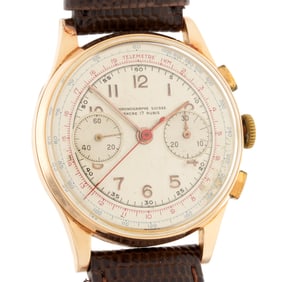 18k Gold Chronographe Suisse 17 Jewel Wrist Watch