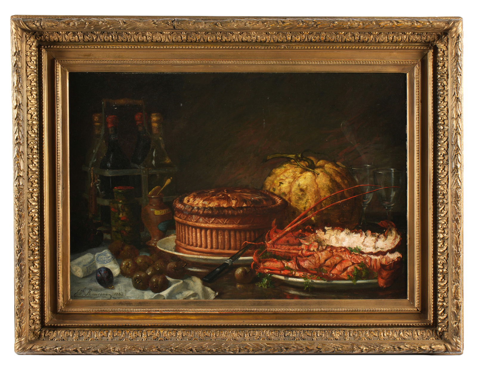 1882 Emmanuel Rousseau Dinner Still Life Painting (1 of 5)