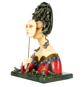 Sergio Bustamante Female Bust with Lizards