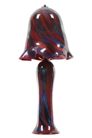 1979 Kim Newcomb Iridescent Art Glass Lamp