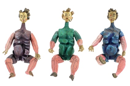 3 Oscar Zamarripa Mixed Media Figural Sculptures