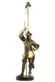 Large Bronze Spanish Conquistador Lamp