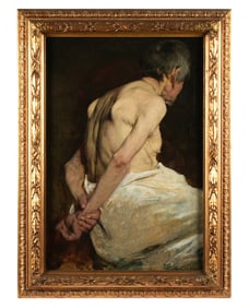 attr Jean-Leon Gouweloos Portrait of Elderly Man