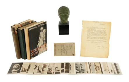 Malvina Hoffman Unknown Woman Bronze & Ephemera