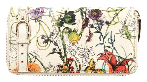 Gucci Flora Leather Long Bifold Wallet