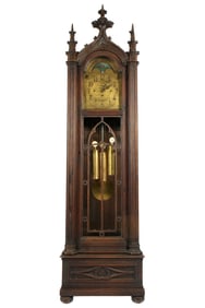 Colonial Gothic Revival Nine Tube Tall Case Clock