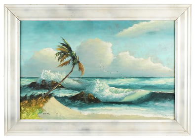 Hezekiah Baker Highwaymen Lone Palm Beach Painting