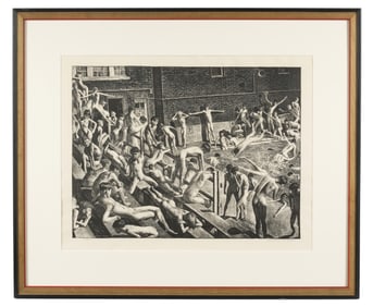 1930's Robert Riggs "Pool" Lithograph