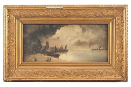 Axel Schovelin Boats in Dutch Harbor Painting