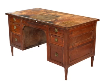 Antique French Leather Top Desk