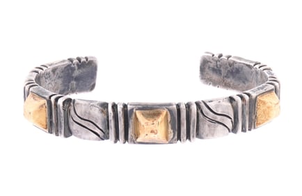 Rare William Spratling Silver & Gold Cuff Bracelet
