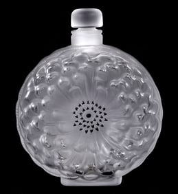 Large Lalique Crystal Dahlia Scent Bottle