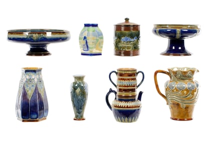 Eight Piece Royal Doulton Lambeth Stoneware