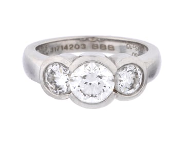 Platinum Three Stone Diamond Engagement Ring